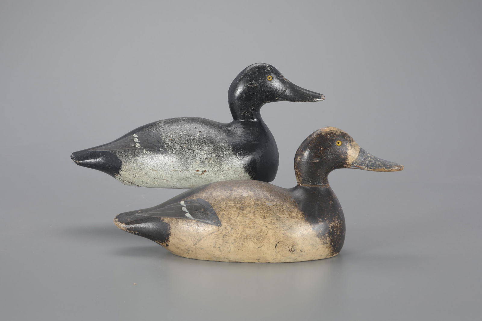 Mammoth-Grade Bluebill Pair by Evans Duck Decoy Co. (1921-1932) (1 of 4)
