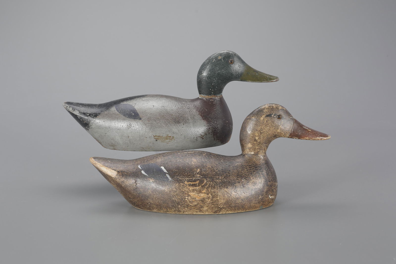 Standard-Grade Mallard Pair by Evans Duck Decoy Co. (1921-1932) (1 of 4)