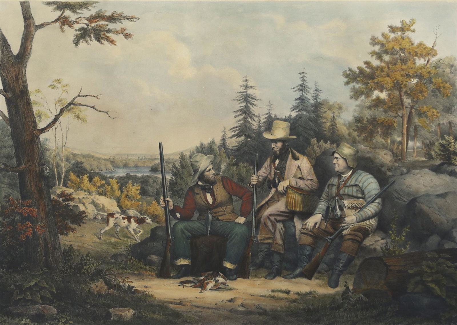 Early Sporting Chromolithograph, Sporting (1 of 3)