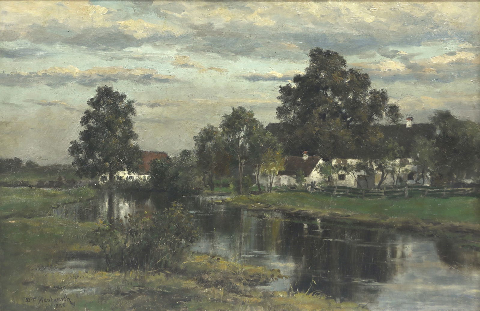Daniel F. Wentworth (1850-1934), New England Farm by a River (1 of 3)