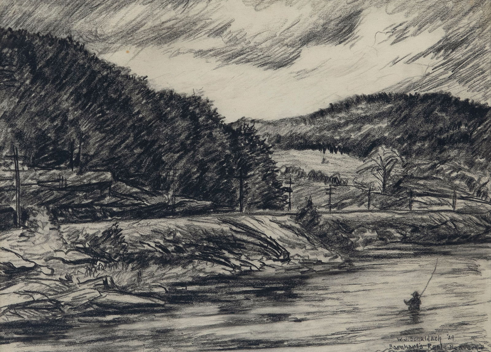William J. Schaldach (1896-1982), Two Works, Barnhart's Pool, Beaverkill (1 of 5)