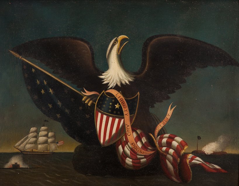 Eagle and Shield: Eagle and Shield Oil on board, 15.25 by 19.25 inches