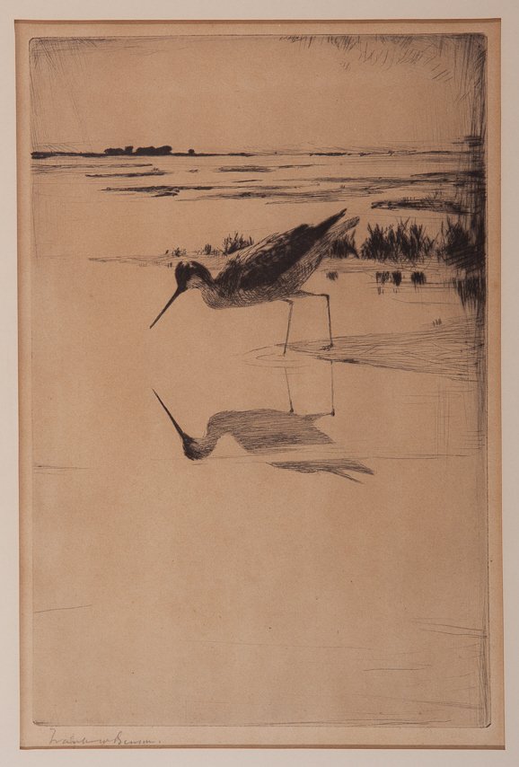Frank W. Benson (1862-1951): Frank W. Benson (1862-1951) Lone Yellowlegs, 1928 Signed "Frank W. Benson" lower left Drypoint, 11.5 by 7.5 inches Paff # 280, edition of 150