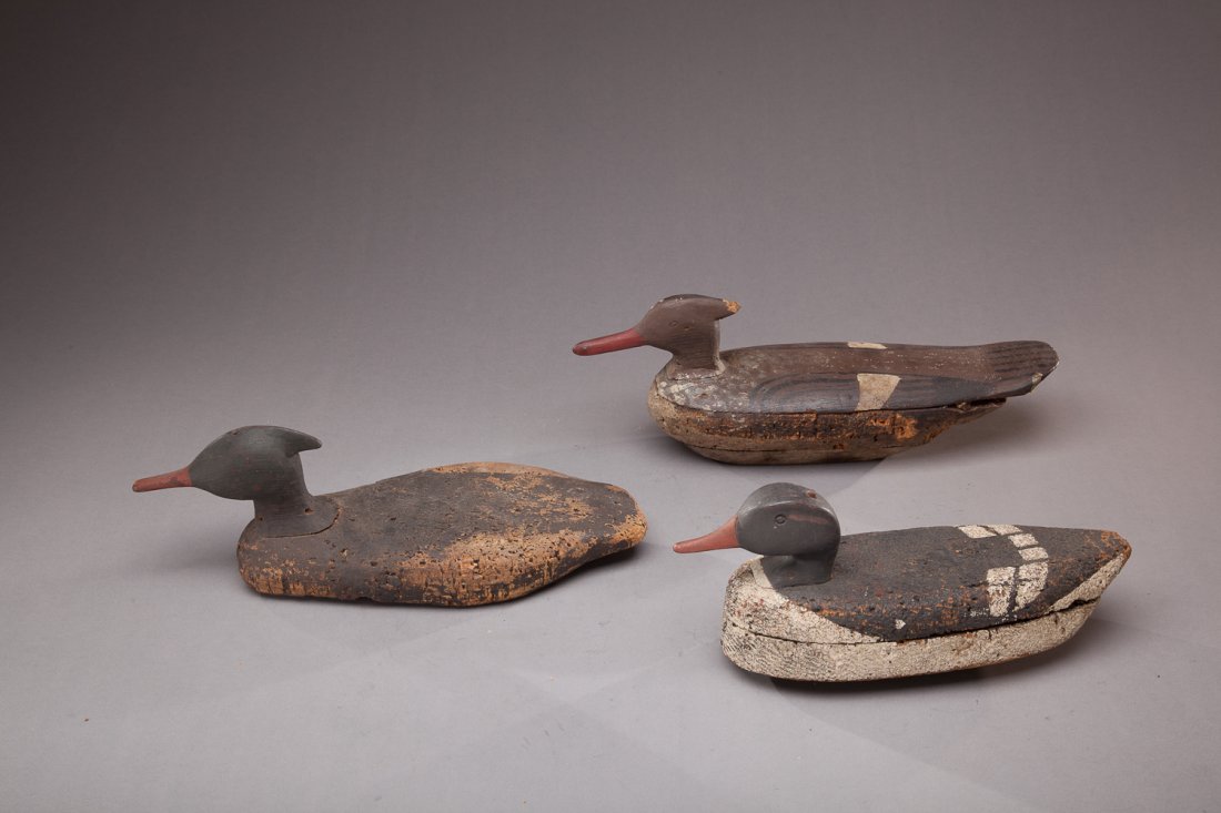 Three Cork Mergansers: Three Cork Mergansers A merganser drake by Andrew "Grubie" Verity (1881-1976), Seaford, Long Island, NY, c. 1930. A merganser hen by William Henry Bennet (1867-1954), Springs, Long Island, NY, c. 1920