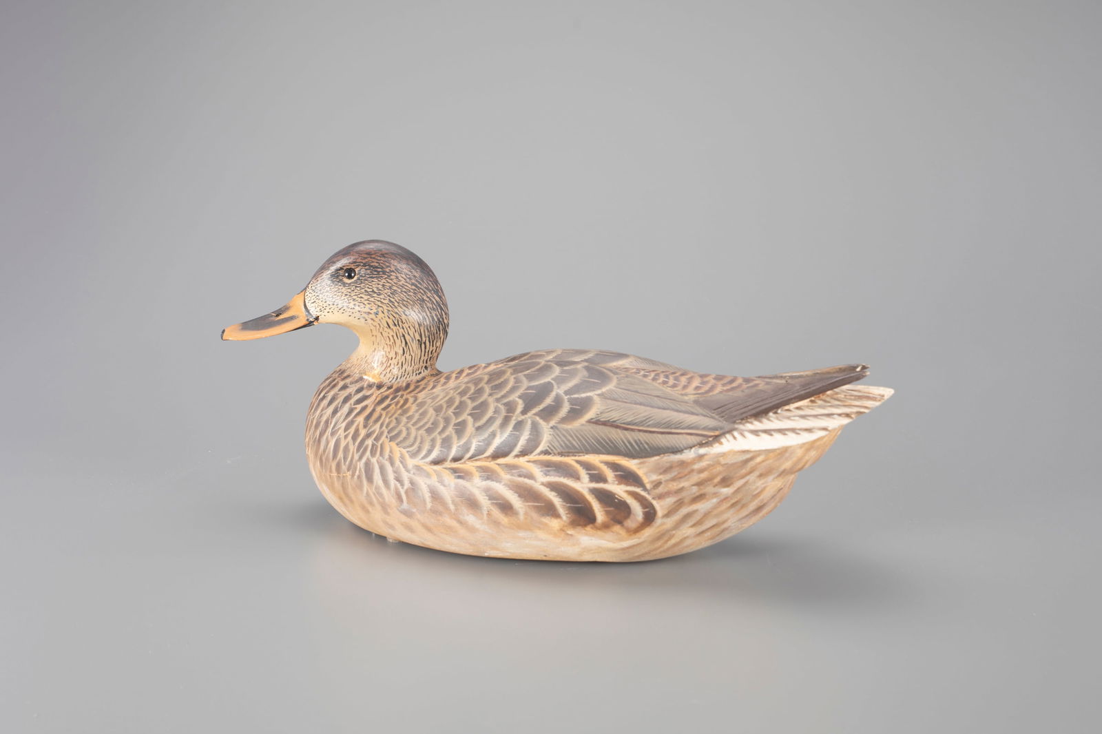 Decorative Mallard Hen by The Ward Brothers: Decorative Mallard Hen The Ward Brothers Lemuel T. (1896-1984) and Stephen (1895-1976) Crisfield, MD, 1967 15 in. long The underside of this refined hollow decorative displays the date, the maker's me