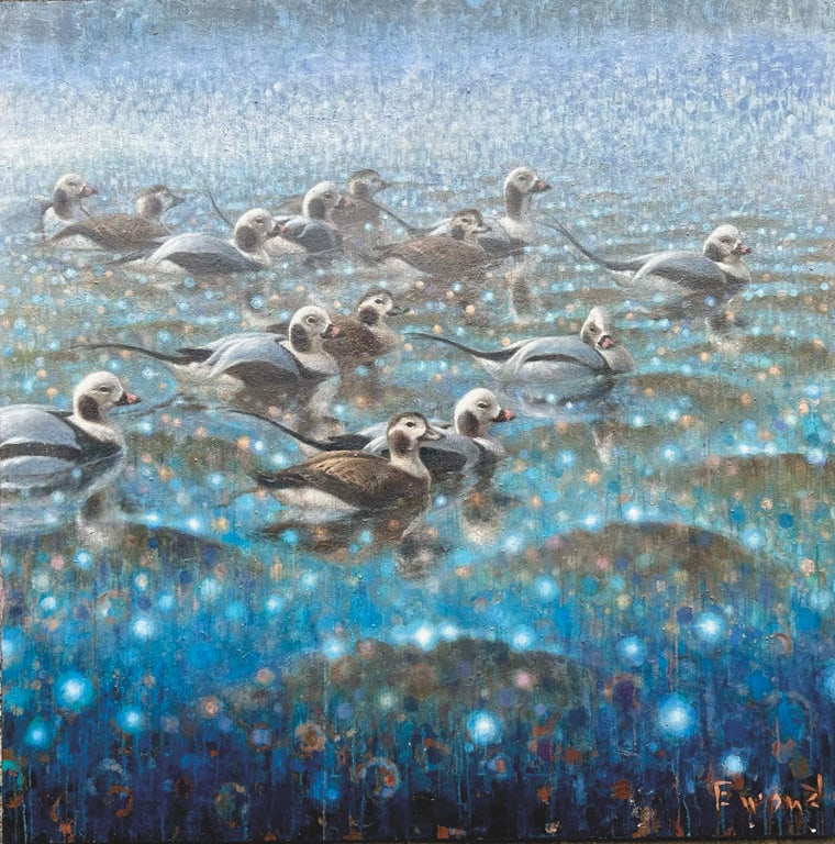 Ewoud de Groot (b. 1969), Clearing Fog: Ewoud de Groot (b. 1969) Clearing Fog, 2023 signed "Ewoud" lower right oil on canvas, 47 by 47 in. Ewoud de Groot lives and works in Egmond aan Zee, a coastal village in the Northern Netherlands. Afte