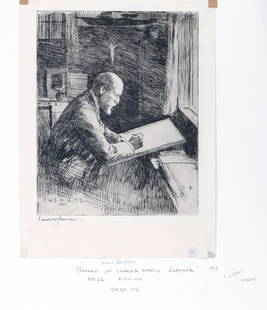 Frank W. Benson (1862-1951), Portrait of Charles Martin Loeffler: Frank W. Benson (1862-1951) Portrait of Charles Martin Loeffler, 1919 signed "Frank W Benson" lower left etching, 10 by 7 3/4 in. Paff #156, edition of 22 Provenance: Private Collection, Massachusetts