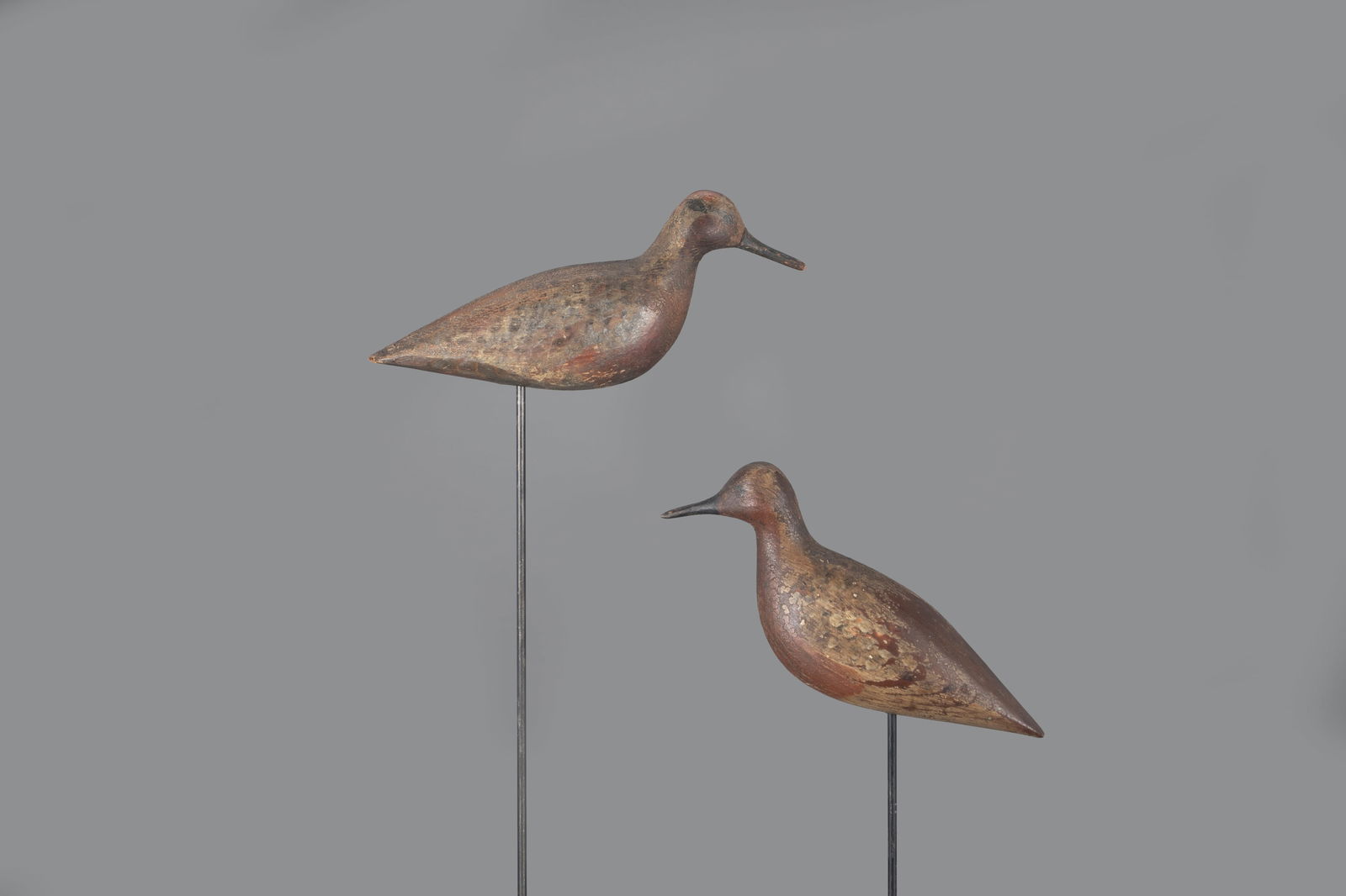 Robin Snipe Decoy Pair by Harry V. Shourds, (1861-1920) Tuckerton, NJ (1 of 4)