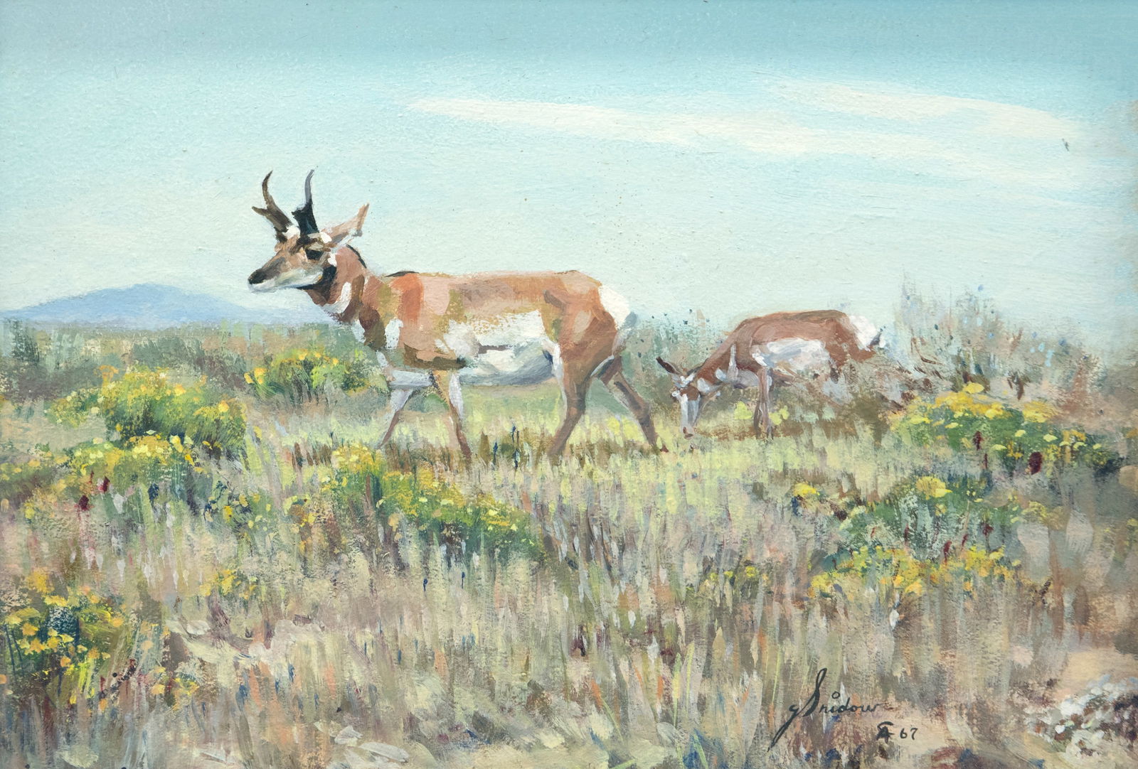 Gary Snidow (b. 1936), Pronghorns (1 of 3)