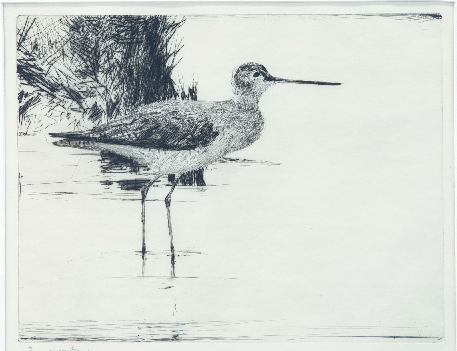 Frank W. Benson (1862-1951), Yellowlegs No. 4: Frank W. Benson (1862-1951) Yellowlegs No. 4, 1928 signed "Frank W Benson" lower left drypoint, 7 3/4 by 9 3/4 in. Paff #284, edition of likely 150 Provenance: The artist Collection of Katherine Shaw