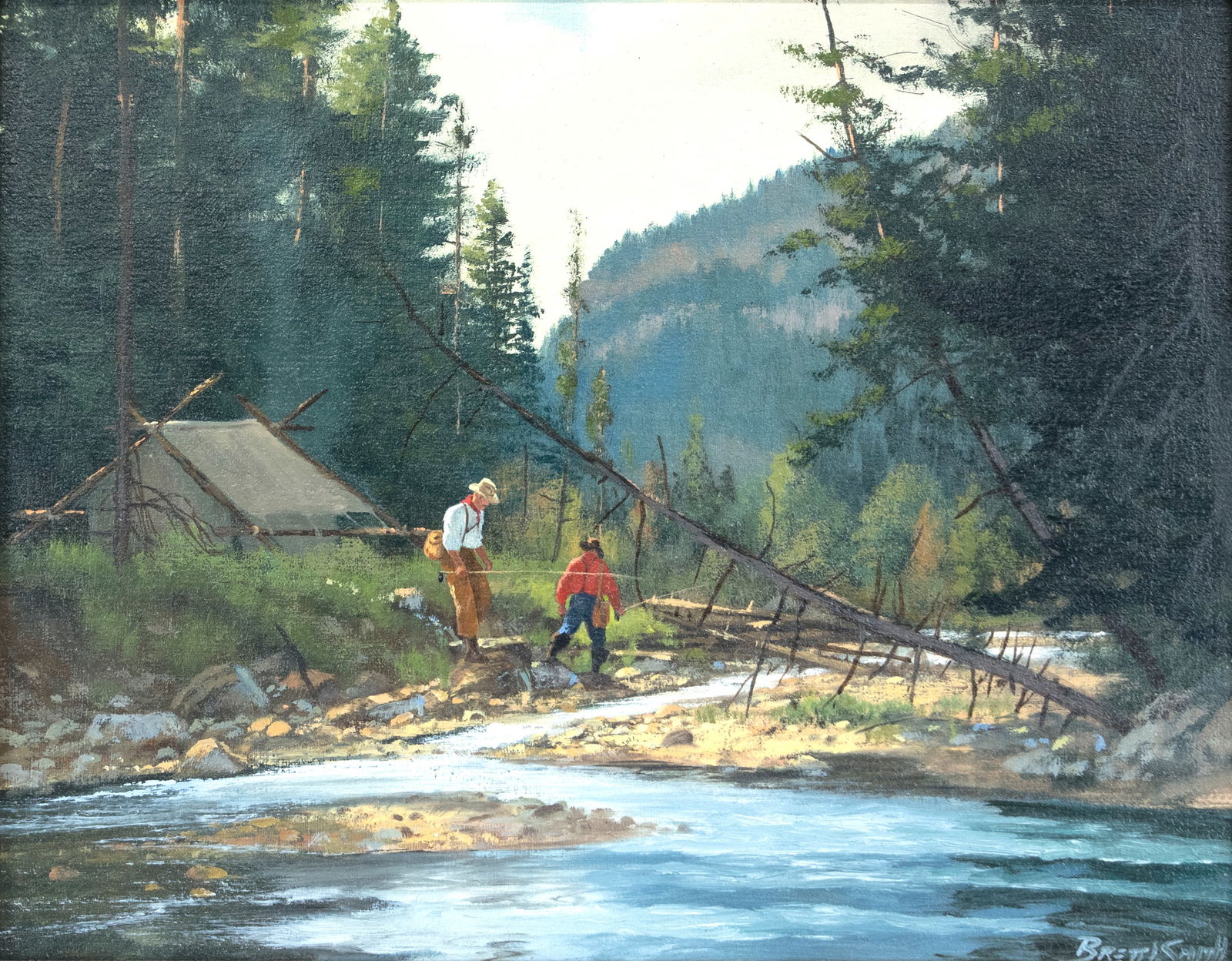 Brett James Smith (b. 1958), Down to the River: Brett James Smith (b. 1958) Down to the River signed "Brett J Smith" lower right oil on board, 11 by 14 in. Provenance: Private Collection, Salisbury, Connecticut