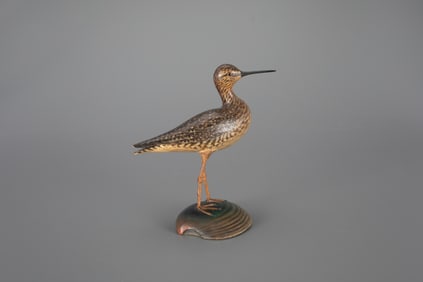 Exquisite Yellowlegs on Shell by A. Elmer Crowell (1862-1952)