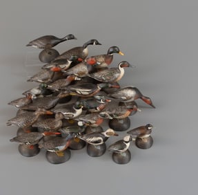 Complete Set of Twenty-Five Miniature Waterfowl by A. Elmer Crowell (1862-1952)
