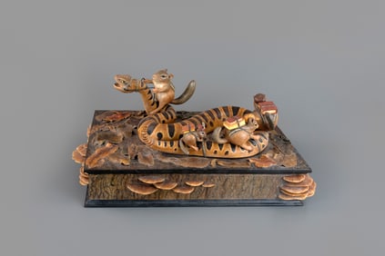 Chipmunks Riding a Rattlesnake Box by Frank S. Finney (b. 1947)