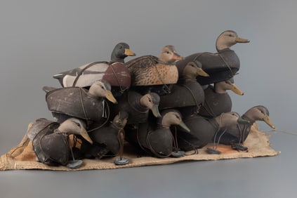 Rig of Twelve Gunning Decoys by Cameron T. McIntyre (b. 1968)