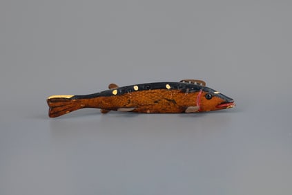 Exceedingly Rare Fish Decoy with Scales by Oscar W. Peterson (1887-1951)