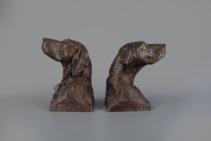 Walter Matia (b. 1953), Setter and Pointer Bookends