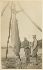 Photo of Zane Grey with a Black Marlin