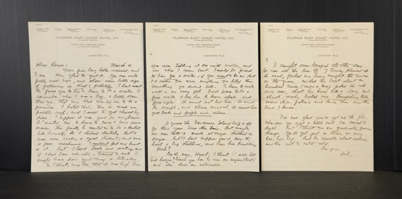 Letter from Zane Grey to Romer Grey