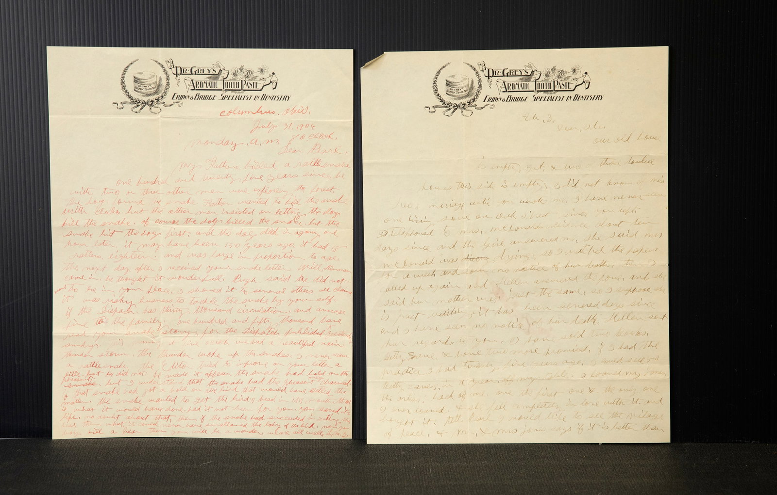 Two Letters from Lewis Grey to Zane Grey (1 of 3)
