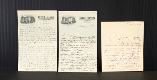 Two Coded Love Letters to Zane Grey, c. 1920
