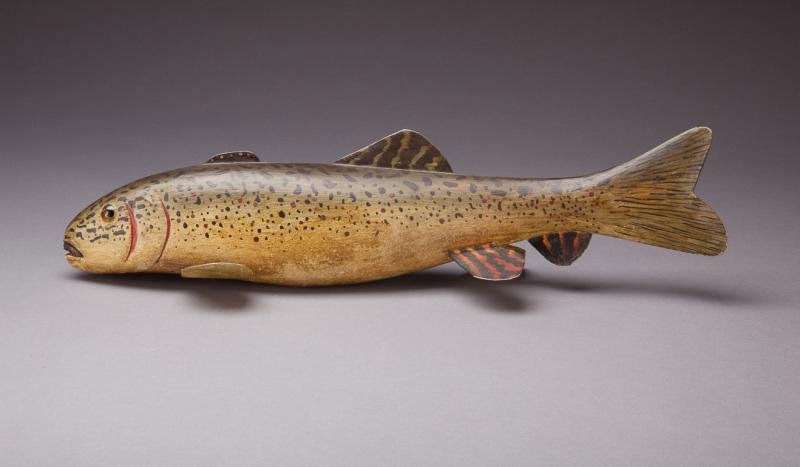 Large Fish Decoy: Large Fish Decoy Alton "Chub" Buchman (1916-1989) Mt. Clemens, MI, c. 1950 Restored and repainted by Frank Finney from Pungo, VA, minimal wear from handling. A seventeen-inch-long decoy with a small c