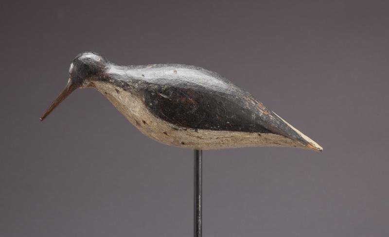Feeding Sandpiper: Feeding Sandpiper New Jersey, c. 1900 A peep decoy measuring eight inches long from the collection of Malcolm Fleming of Bellport, New York. Fleming started collecting in 1939, was a founding member o
