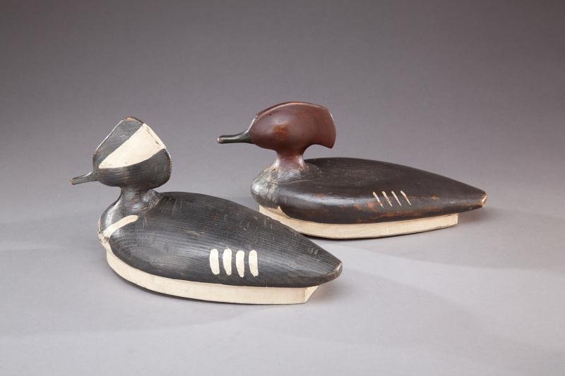 Hooded Merganser Pair: Hooded Merganser Pair Clifford Van Zandt Townsend's Inlet, NJ, c. 1920 This matched pair of hollow hooded mergansers is featured in Quintina Colio's "American Decoys" and the drake is featured in Will