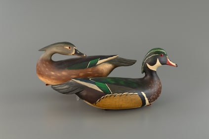 Wood Duck Pair by Robert "Bob" White (b. 1939)