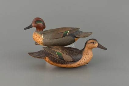 Green-Winged Teal Pair by Robert "Bob" White (b. 1939)