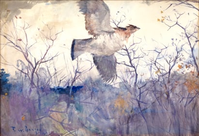 Frank W. Benson (1862-1951), Flying Grouse
