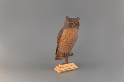 Hooting Great Horned Owl by Frank S. Finney (b. 1947)