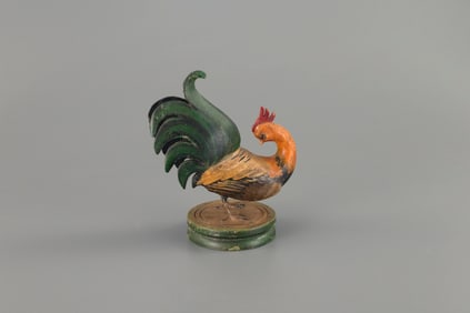 Miniature Preening Rooster by Frank S. Finney (b. 1947)