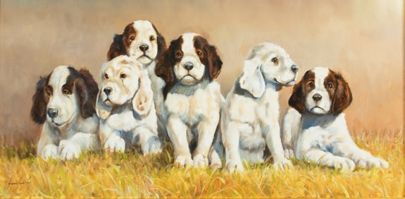 Grant Hacking (b. 1964), Setter Puppies