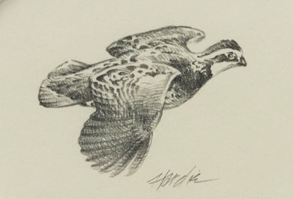 Eldridge Hardie (1940-2021), Flying Bobwhite Quail