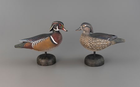 Standing Wood Duck Pair by Mike Borrett (b. 1960)