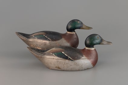 Two Premier-Grade Mallard Drakes by Mason Decoy Factory (1896-1924)