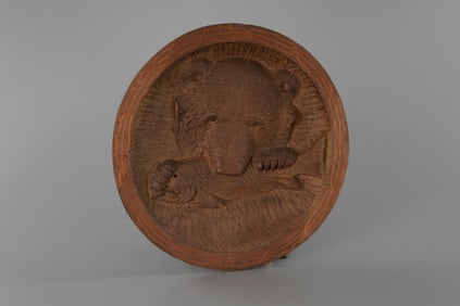 Bear with Salmon Wood Cut
