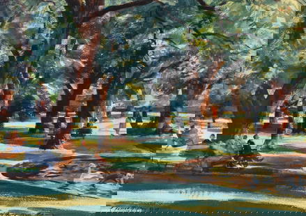 Aiden Lassell Ripley (1896-1969), Boston Public Gardens: Aiden Lassell Ripley (1896-1969) Boston Public Gardens, 1947 signed and dated "A. Lassell Ripley (c) '47" lower left watercolor, 15 3/4 by 21 3/4 in. inscribed "To Rusty from Ripley" lower right It is