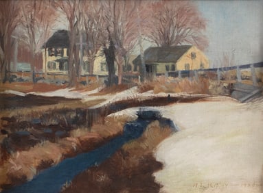 Aiden Lassell Ripley (1896-1969), House on a Stream in Late Winter