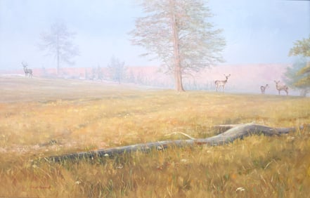 Adriano Manocchia (b. 1951), Deer in the Mist