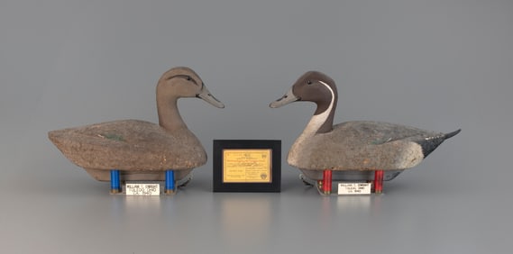Pintail Pair and 1936 Hunting License by William "Billy" T. Enright (1913-1979)