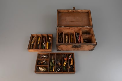 Fishing Chest with Carved Lures