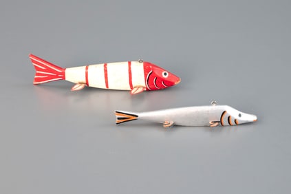 Two Fish Decoys by Frank Mizera (1898-1969)