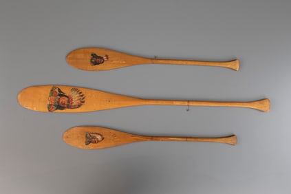 Three Native American Paddles