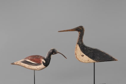 Two Silhouette Shorebird Decoys