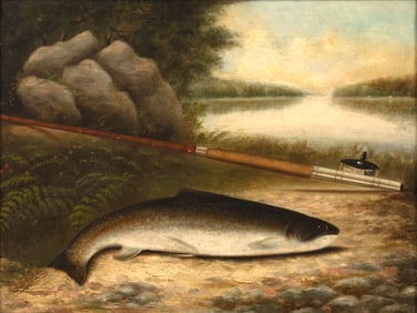 American School (19th Century), Salmon and Rod