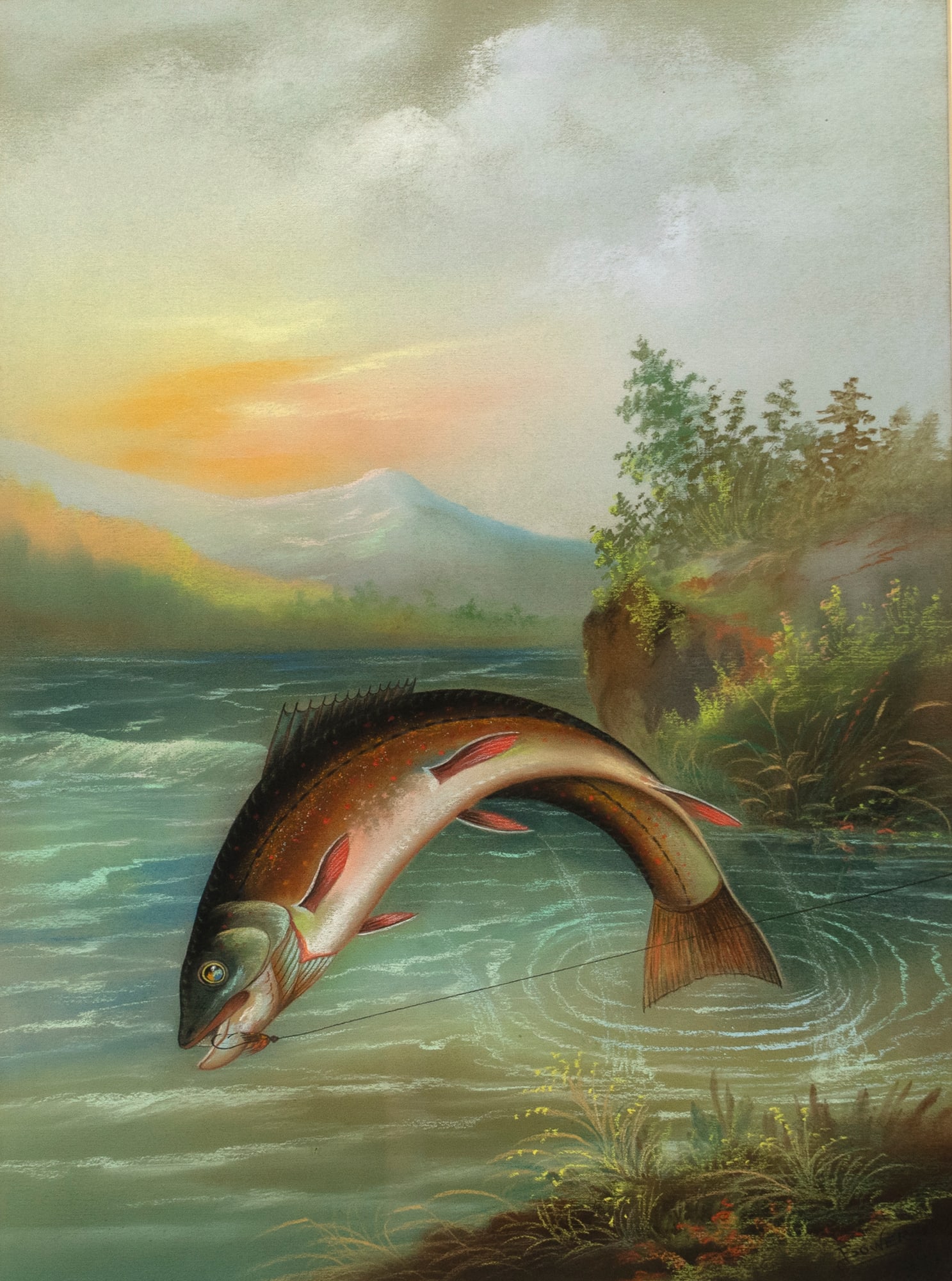 John Bower (19th Century), Jumping Brook Trout (1 of 3)