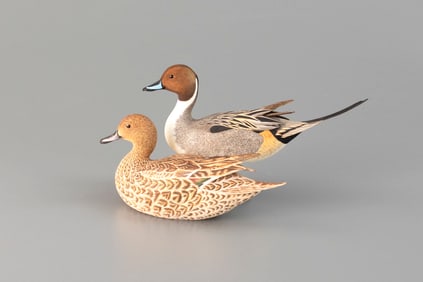 Miniature Pintail Pair by Andrew "Tan" Brunet (1938-2019)