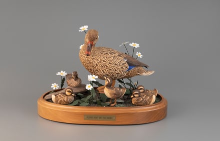 Mallard Hen with Ducklings by Jeanne B. Hiss